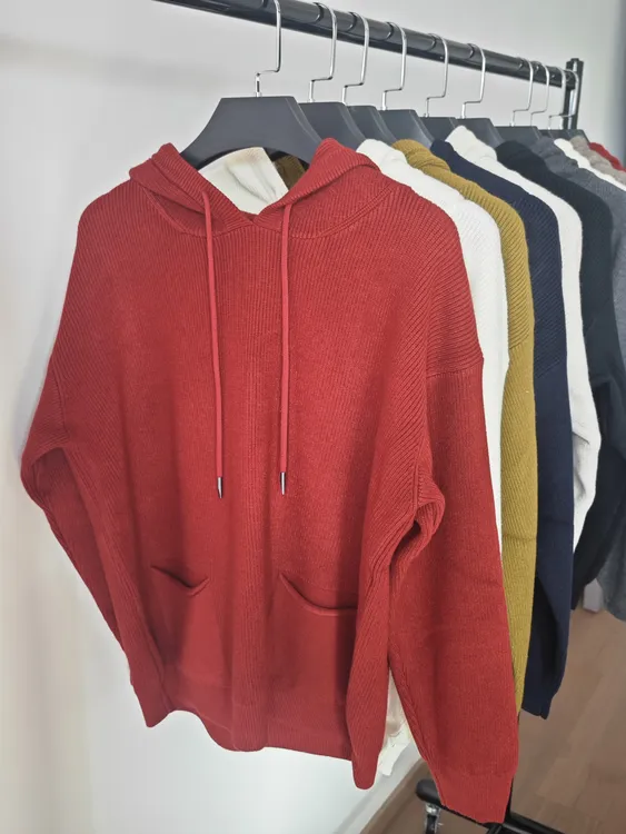 新款连帽针织衫女宽松显瘦大码休闲风春秋时尚加厚保暖上衣