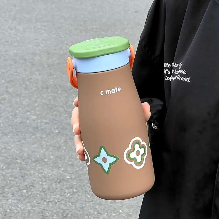 cmate保温杯摩卡2025新款大容量水杯陶瓷内胆带吸管杯子茶水分离