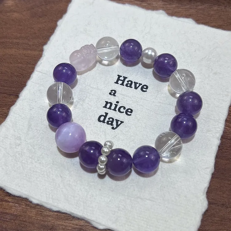 【涅槃重生】天然薰衣草紫水晶手链女款串原创小众设计款直播热卖款
