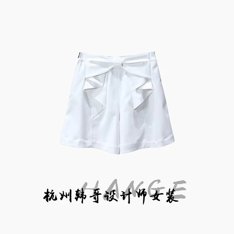 【韩哥女装】小众欧版设计师高定系列月光白时尚A字重工短裤9171-H4