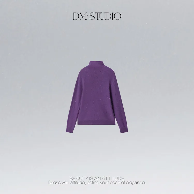 DEDM•STUDIO/气质保暖慵懒风亮片100%羊毛针织毛衣2507MY/8003