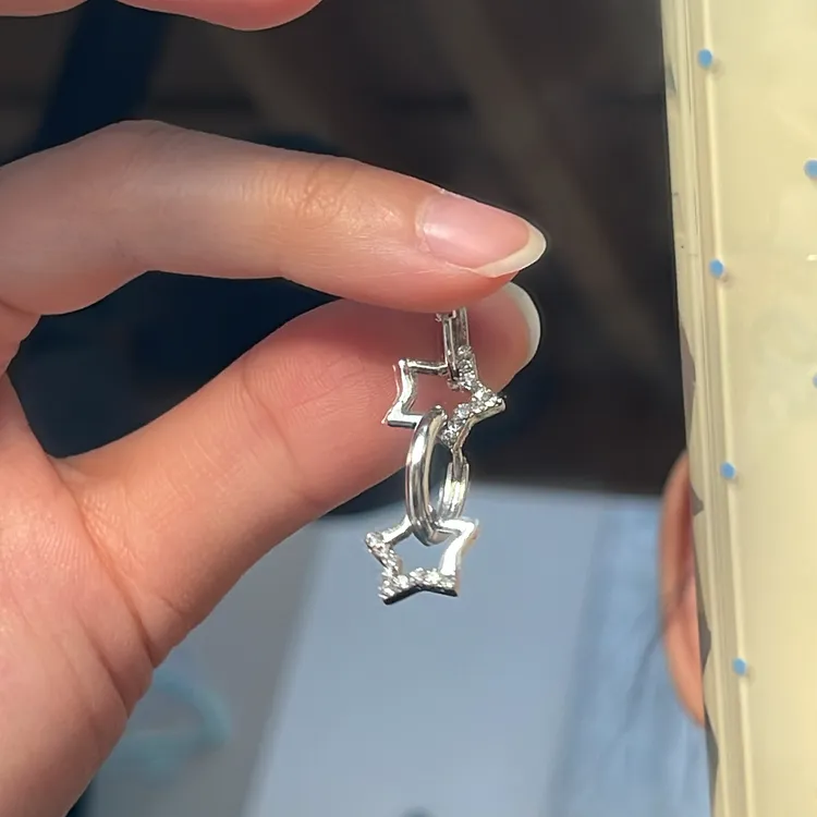 合金合成锆石耳饰 五角星耳扣女精致百搭锆石耳环时尚潮流星星