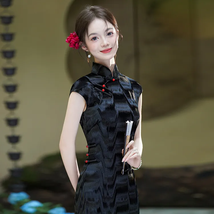 绝美新中式旗袍2025新款夏季日常可穿妈妈上海国风改良连衣裙气质