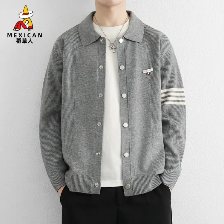 稻草人秋冬高品质开衫针织衫外套爆款舒适青少年学生时尚港风舒适