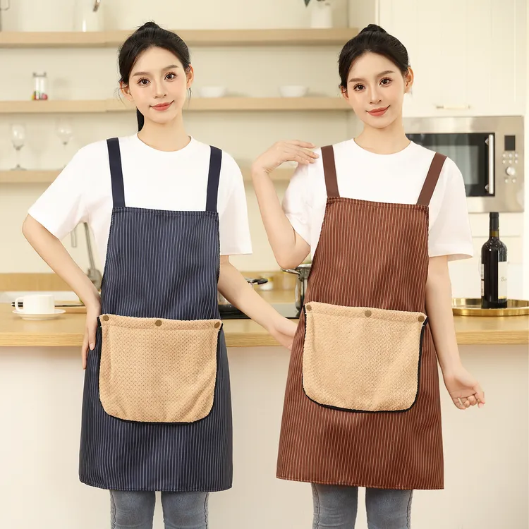 围裙厨房家用女新款罩衣可擦手防水防油做饭围腰餐饮奶茶店工作服