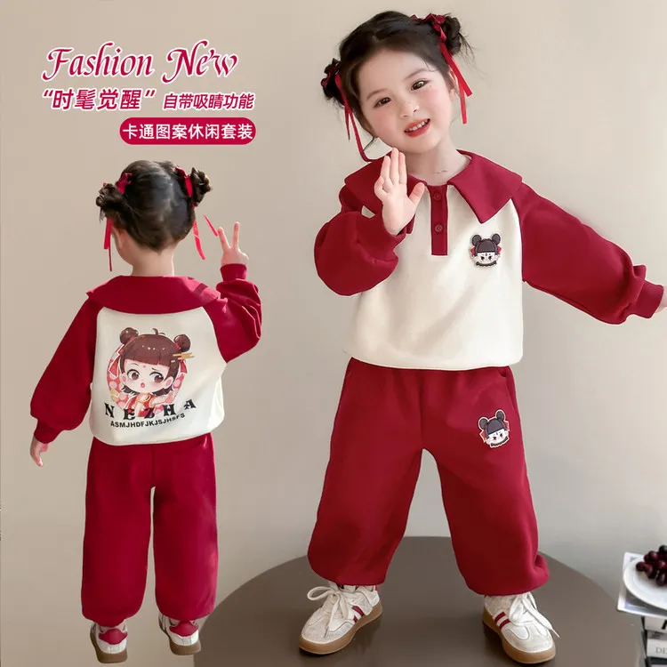 套装休闲春季卡通动漫女童中小童