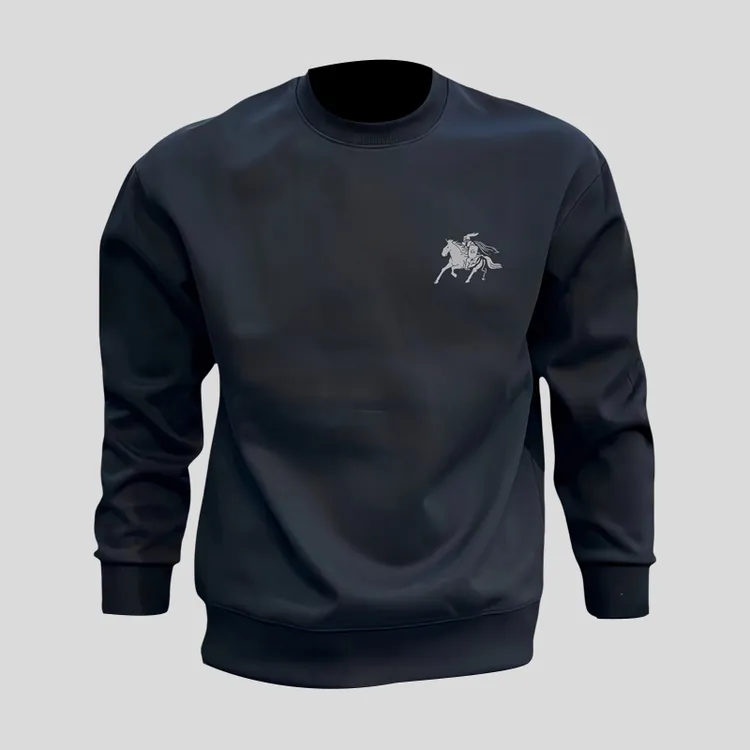 ohmmayby美式复古潮款印花男秋冬圆领卫衣轻奢时尚宽松休闲打底衫