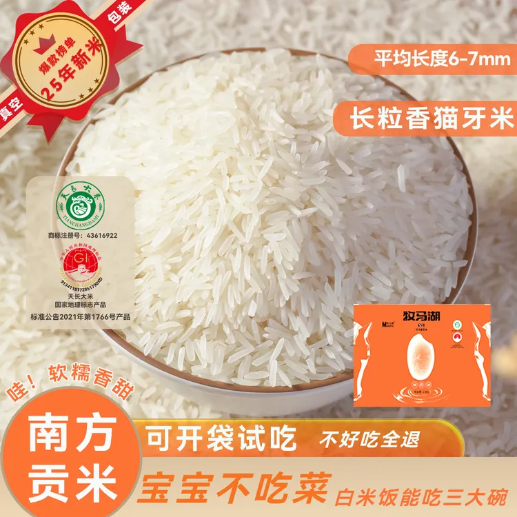 牧马湖天马香贡米5斤长粒优质真空香米孩子爱吃好吃支持试吃