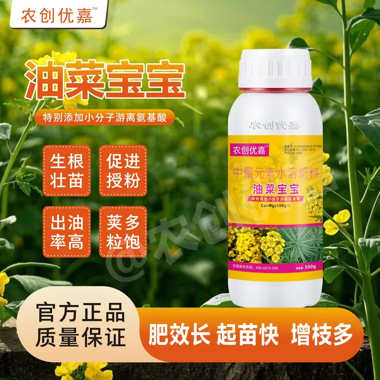 油菜宝宝专用生根壮苗提质增产荚多角多促花授粉籽粒饱满抗旱抗寒