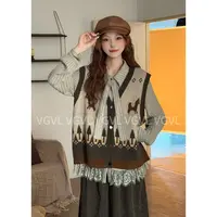 VGVL马甲【马到成功】秋冬款设计感休闲复古百搭马甲女50217