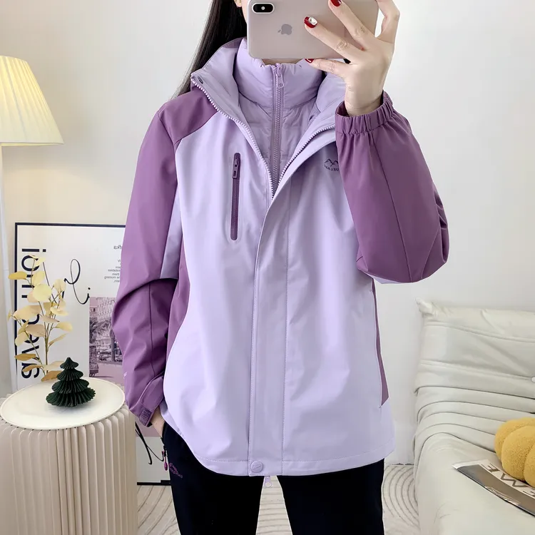  风雪狼冲锋衣女三合一羽绒服内胆可拆卸两件套防风防水保暖户外