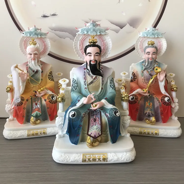 仿瓷三清道祖神像三清像太上老君像元始道德灵宝天尊家用供奉摆件