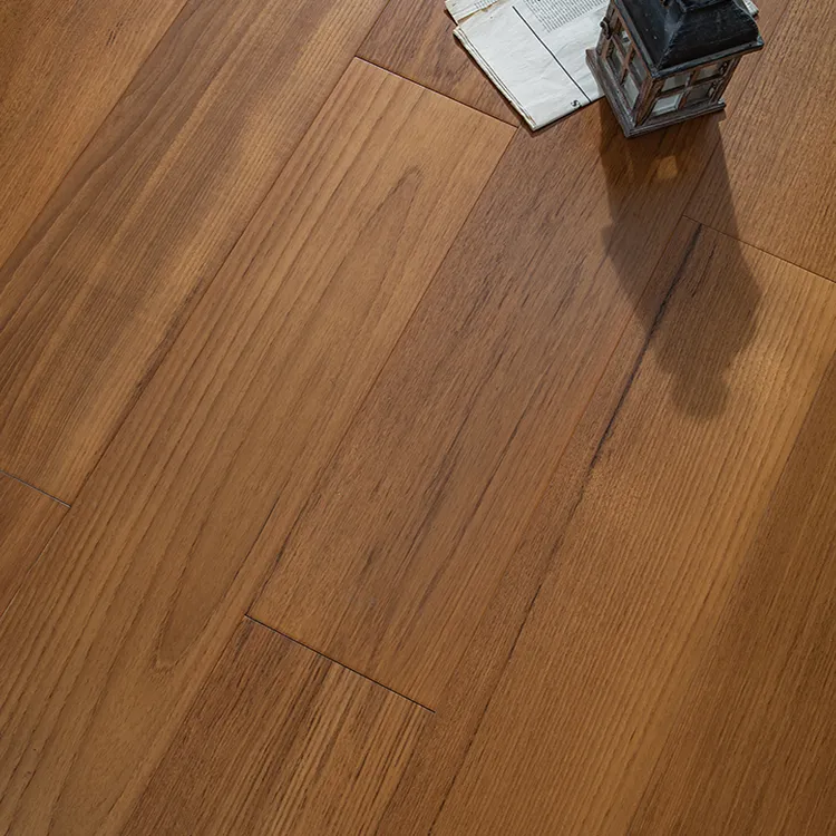 正宗缅甸柚木纯三层实木复合地板地暖锁扣人字拼南浔厂家直销