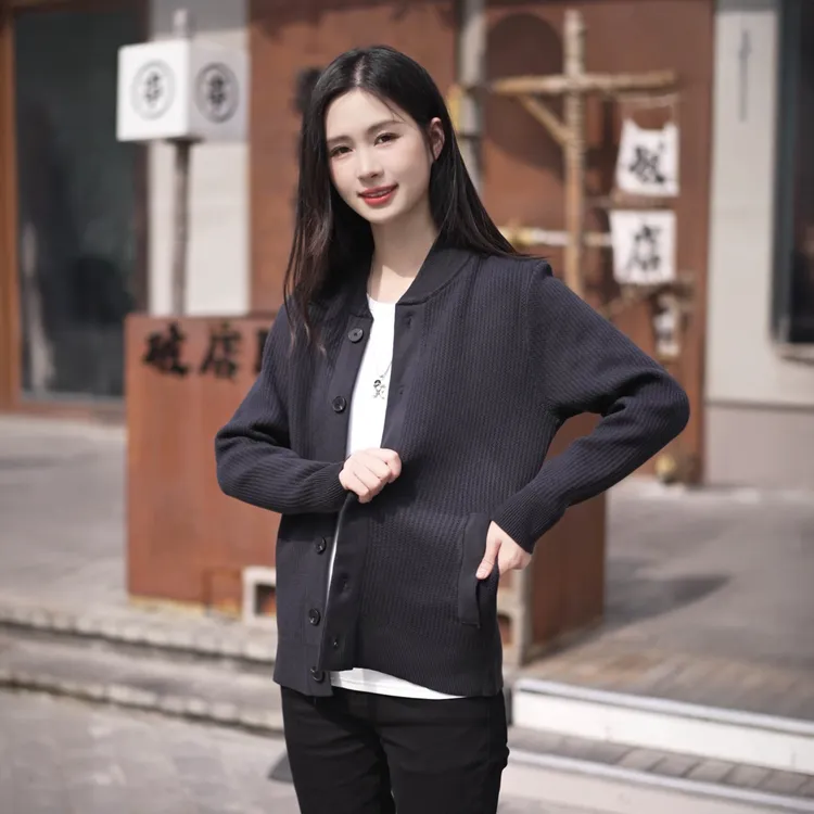 春秋季抗起球简约开衫时尚百搭外穿毛衣男士休闲针织衫外套25801