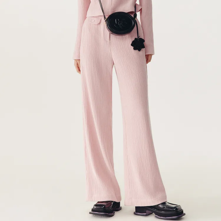 HPLY荷比俪春季新款女条绒肌理感柔软休闲裤HYD12410225