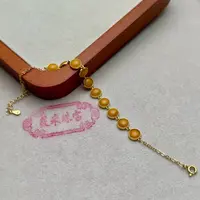 925银手链 （清货）金色圆形蜜蜜手链X313 XM