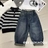 杭州六小六正版BY LIUXIAOLIU冬季儿童磨毛牛仔裤17999