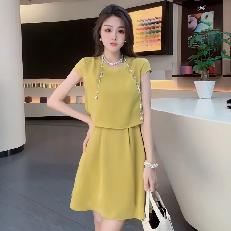 【嘉嘉专属】夏季新品韩版休闲百搭时尚显瘦简约连衣裙B6JI5618#