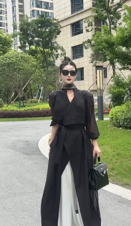 ZAOZAO法式气质中长款风衣女夏季宽松显瘦外套女款爆款2025新款