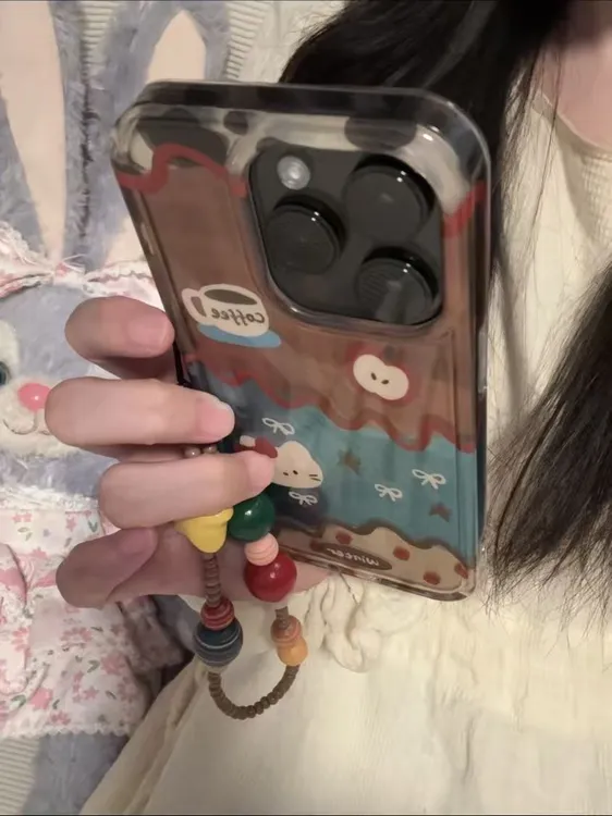 棕蓝纹理苹果kt猫适用苹果17Pro/16promax手机壳iPhone15pro冰川