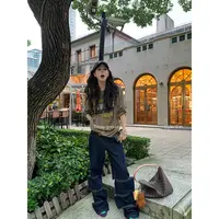 THREE GOOOD/三吉【大吉肉肉专属】撞色字母人物复古感印花长袖T恤