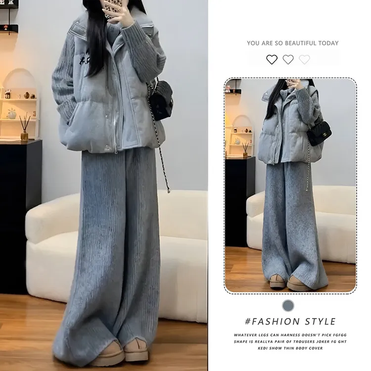 灰色棉服马甲女秋冬小个子超好看背心外穿洋气保暖坎肩马夹外套潮