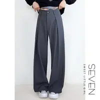 【现货】⑧七七146小个子早秋垂坠感灰色西装裤女款抗皱休闲裤小美说