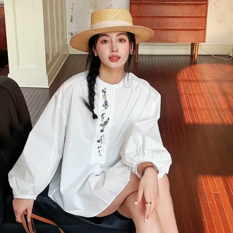 欧货高端衬衣宽松休闲时尚百搭上衣女装轻奢洋气韩版防晒衬衫