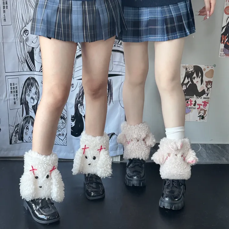 小羊耳朵袜套秋冬加厚保暖可爱韩版可爱jk软妹学生袜套腿套脚套女