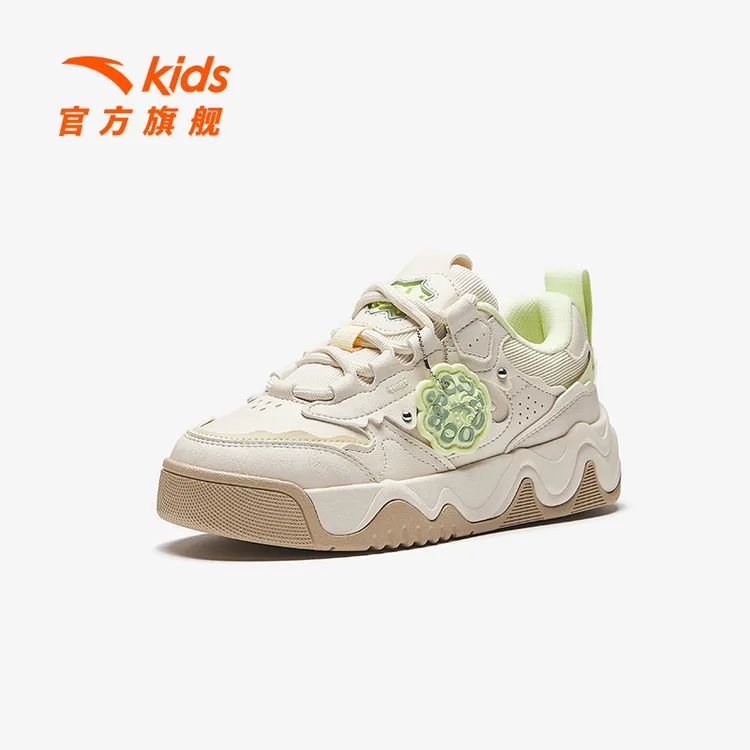 安踏儿童女大童板鞋2025新款上新舒适防滑耐磨青少年时尚百搭板鞋