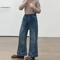 现货「麦麦秋」【在线牛仔】高弹牛仔女童冬季百搭喇叭牛仔裤GD2674