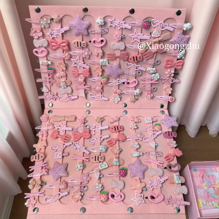 【50个装收纳套装】超值KT发夹套装刘海夹女前额碎发侧边鸭嘴夹子