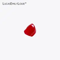 非金属树脂戒指 LUCASEMILYLOUIE 复古红色果冻指环戒指240136