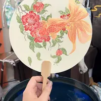 561手绘富贵有鱼扇子