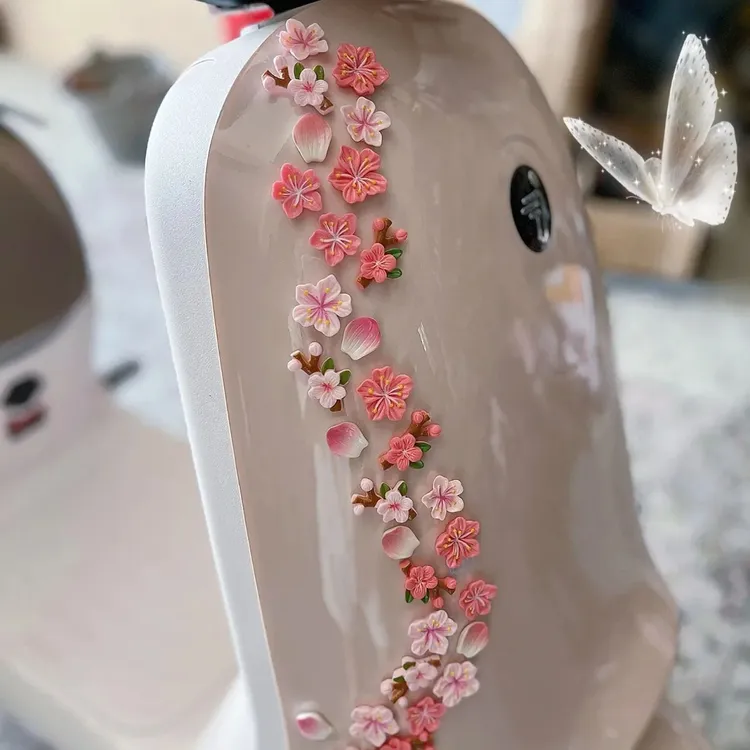 桃花车贴电动车diy装饰3D立体配饰花朵汽车饰品摆件小装饰