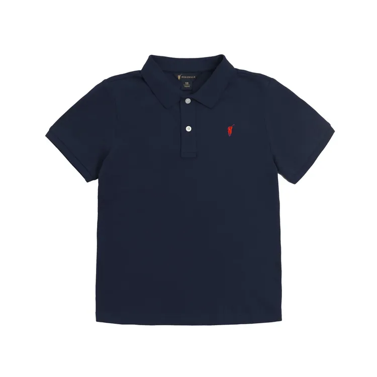 POLOWALK童装夏秋男童T恤珠地网眼短袖运动POLO衫B44W512F0041