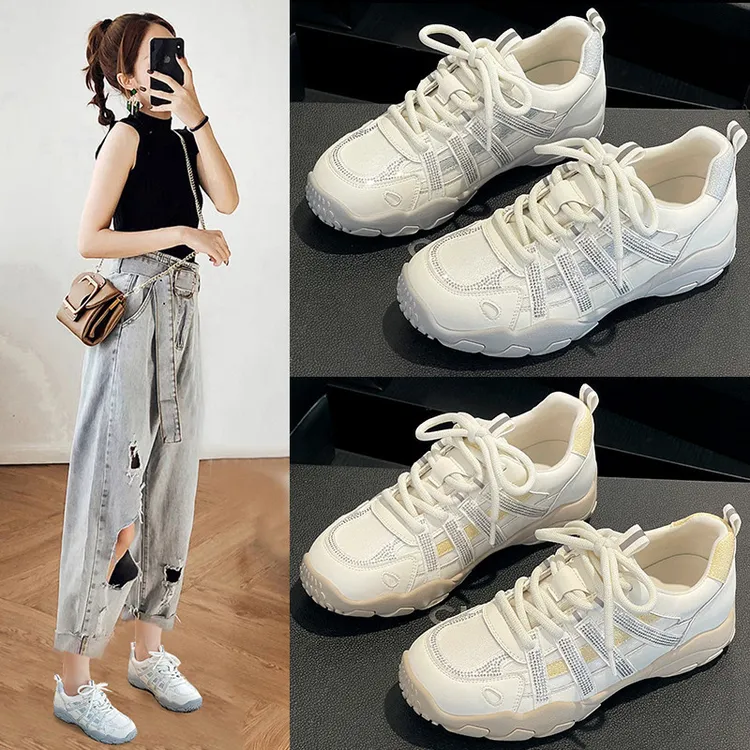 运动鞋网面百搭夏季厚底女鞋小白鞋老爹鞋女跑步