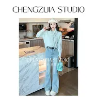 【裴诗婷】橙子·studio 【冰山美人】MY0683竖条纹围巾毛衣05