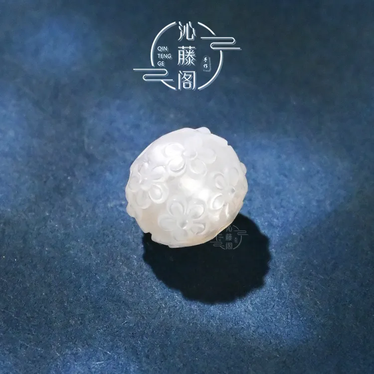 8MM珍珠雕刻花珠文玩百香籽猴头手串配饰配珠腰珠顶珠单珠散珠子