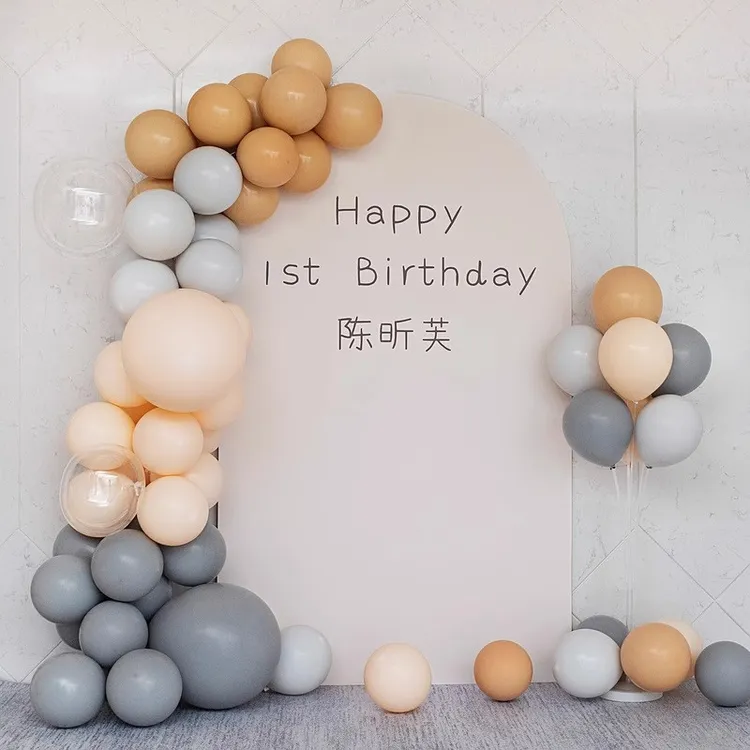 ins奶油风宝宝1周岁生日布置装饰男女孩百天满月kt板小熊照片定制