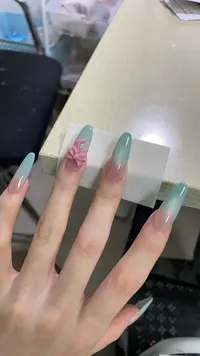 绿茵小妹-壹心纯手工穿戴甲 美甲贴片可拆卸假指甲10片装