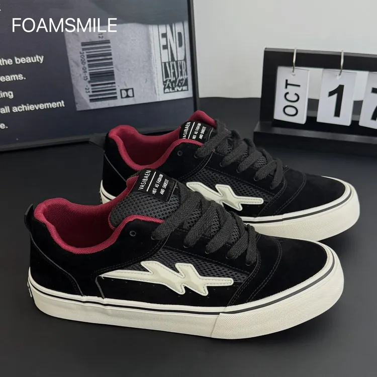 Foamsmile| 炸街痞帅黑红高级美式低帮秋季滑板鞋潮流百搭男鞋