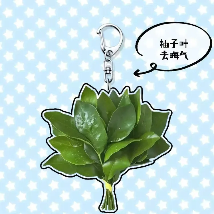 【进账】柚子叶去晦气钥匙扣转运幸运书包挂件亚克力创意礼物挂饰