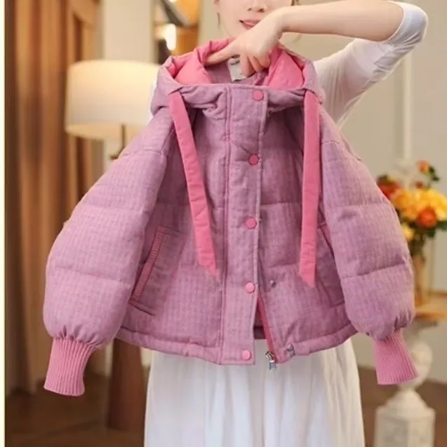 女童儿童冬季加厚棉服2025女孩棉衣保暖棉袄冬装上衣洋气格子外套