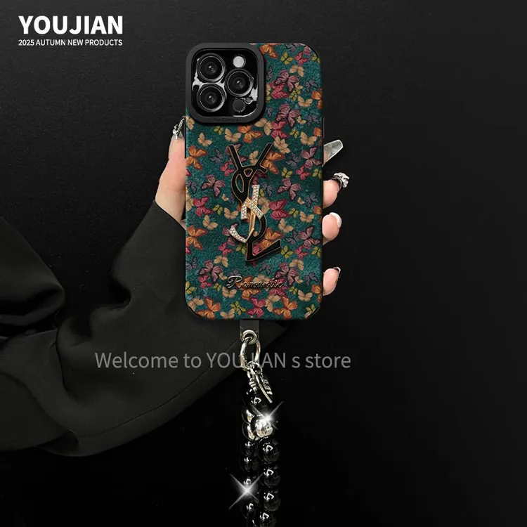 适用【苹果/oppo/华为/vivo/小米】潮牌网红复古蝴蝶防摔手机壳女款