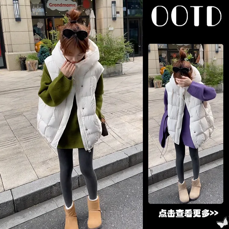 秋季流行穿搭一整套女2025新款圆领针织衫叠穿马甲鲨鱼裤三件套