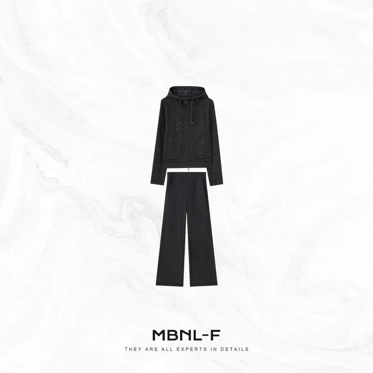 MBNL-F "灰调亚麻套装" 内里桑蚕丝羊绒混纺套装 秦磊XM-XTZ1399