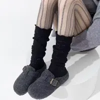 日系休闲风透气镂空针织花型网眼堆堆袜女夏季穿搭