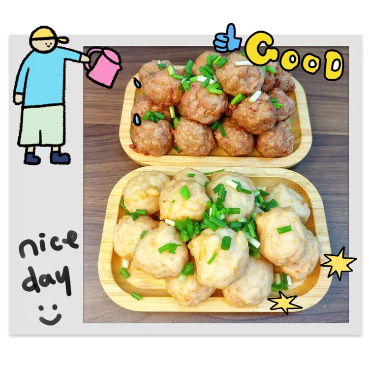 湖北特色家乡味道  尝鲜装（油炸猪肉丸+油炸草鱼丸）1斤，2斤