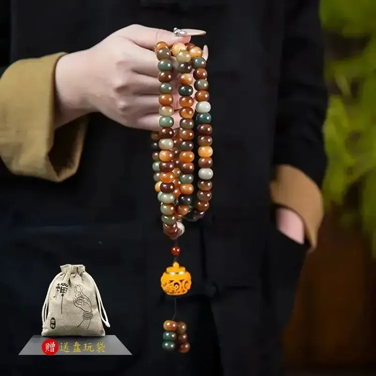 【菩提108颗】手持男女情侣款敦煌多圈百搭莲花香囊复古民族风文玩商品图